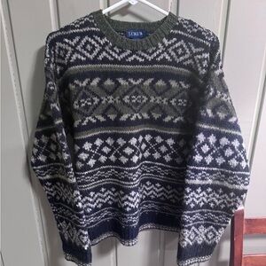Vintage J. Crew Men's Nordic Pattern Sweater
